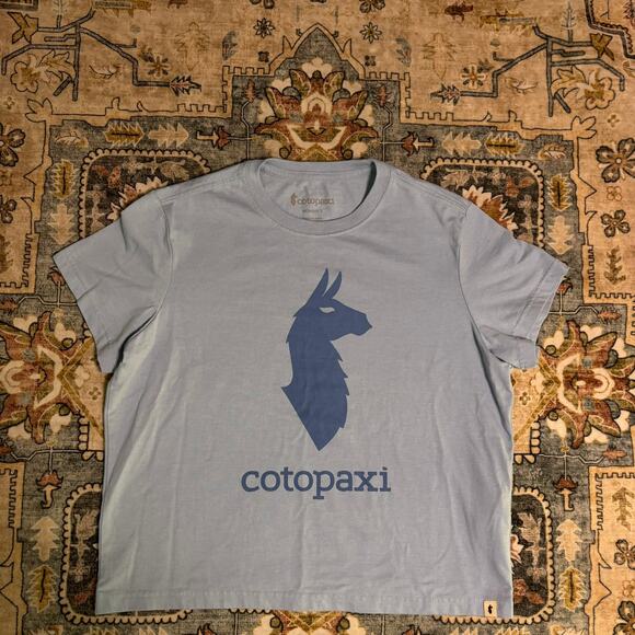 Cotopaxi Graphic Logo T-shirt Women's Cropped Outdoor Hiking Top Size Small - Picture 6 of 11